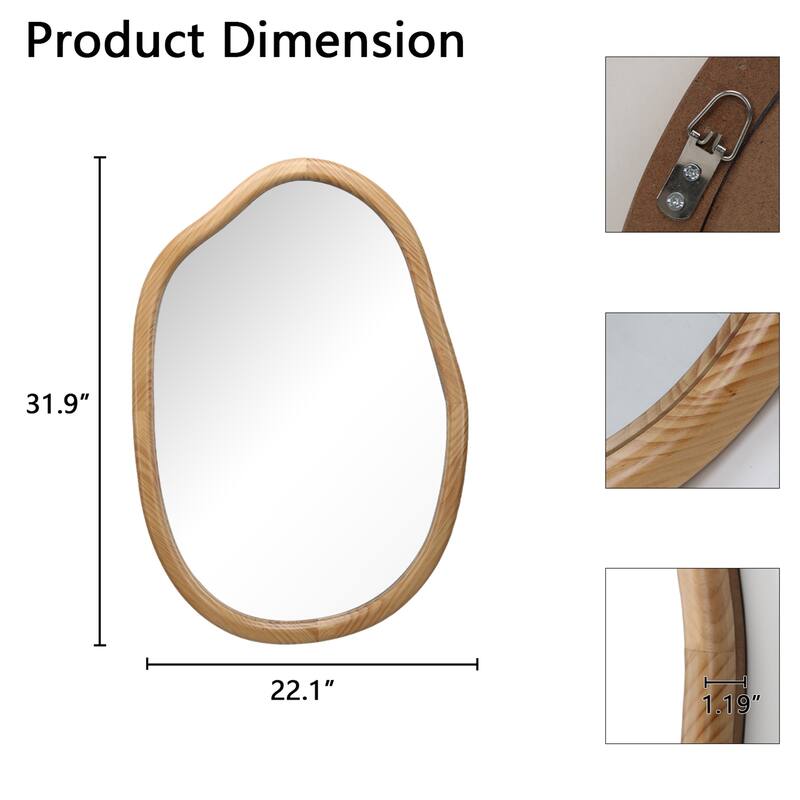 32x22 Inch Irregular Wall Mirror