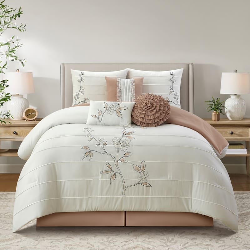 Nanshing Blair 7 Piece Botanical Comforter Set
