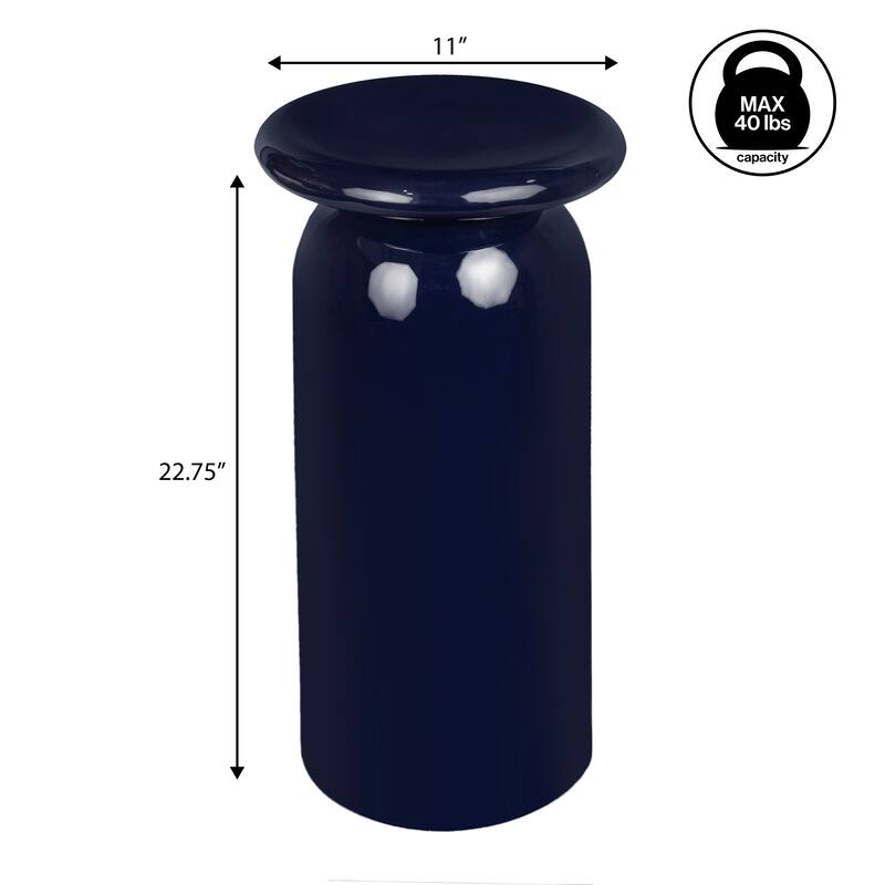 Oliver 22.75" Metal Sleek Cylinder Drink Table, by JONATHAN Y