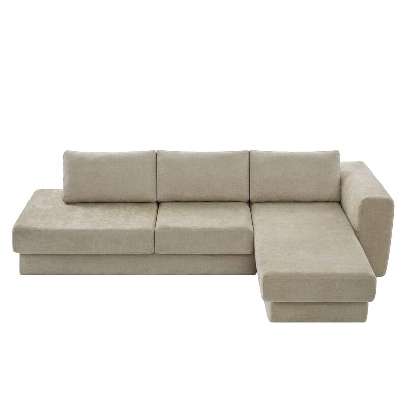 Christopher Knight Home - American Design Chenille 113" Modular Sectional Sofa with Double Layer Cushions