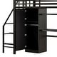 preview thumbnail 12 of 22, Twin Size Loft Bed with Wardrobe and Storage Staircase, Metal Loft Bedframe with Bulit-in Desk and Storage Shelf