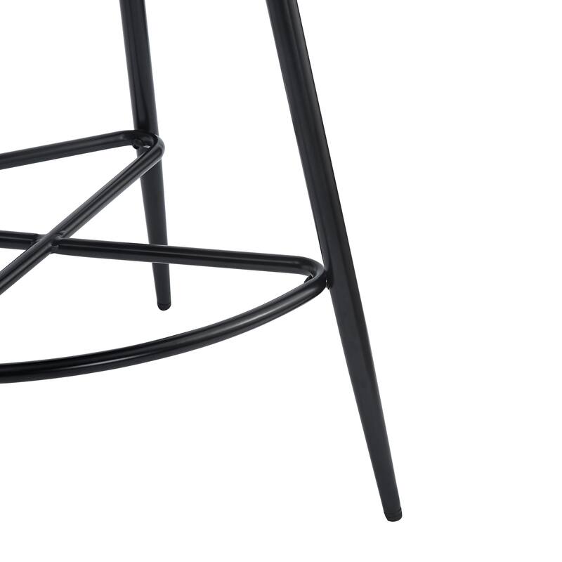 Roomfitters 26'' Retro Swivel Counter Stools, Set of 2 PU Leather Bar Chairs with Cushioned Seat and Iron Frame