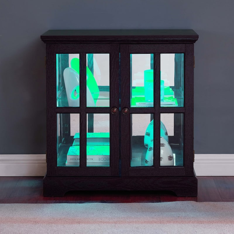 LED Curio Display Cabinet,Cherry