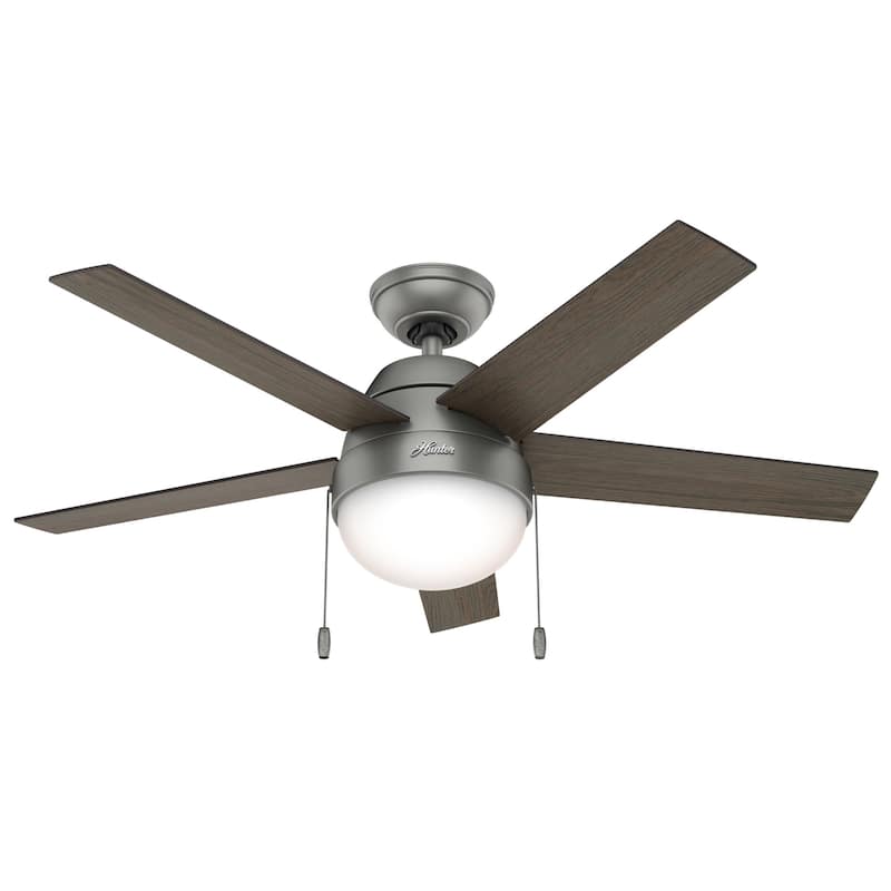 Hunter 46" Anslee Ceiling Fan with LED Light Kit and Pull Chain - Transitional, Contemporary
