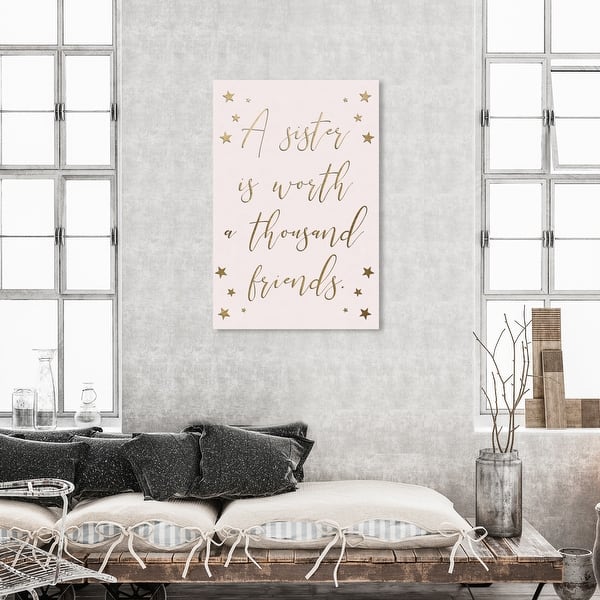 Oliver Gal 'A Sisters Worth' Typography and Quotes Wall Art Canvas