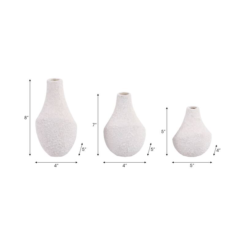 Stoneware Decorative Vases Sleek Silhouettes Modern Glam (Set of 3)