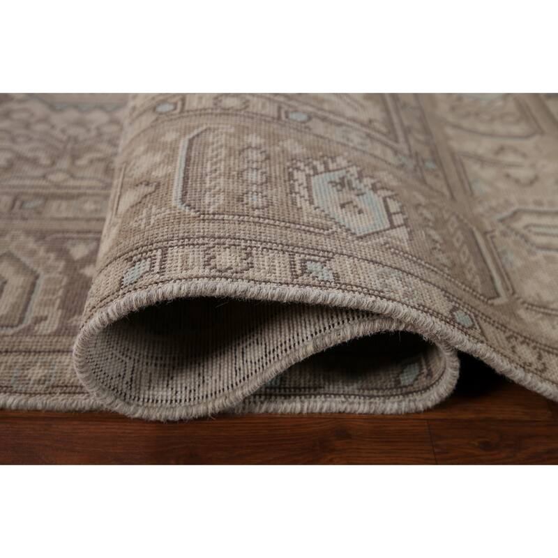 Distressed Tabriz Persian Rug Hand-knotted Wool Carpet - 6'3" x 9'6"