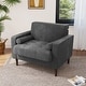 preview thumbnail 31 of 51, Modern Upholstered Corduroy Accent Chair With Arms Pillows GRAY