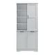 preview thumbnail 37 of 75, GDFStudio - Elijah Tall Bathroom Cabinet with Tilt-Out Laundry Hampers and Adjustable Shelves