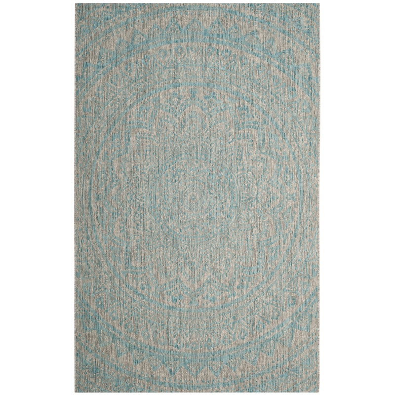 SAFAVIEH Courtyard Fran Mandala Indoor/ Outdoor Waterproof Patio Backyard Rug