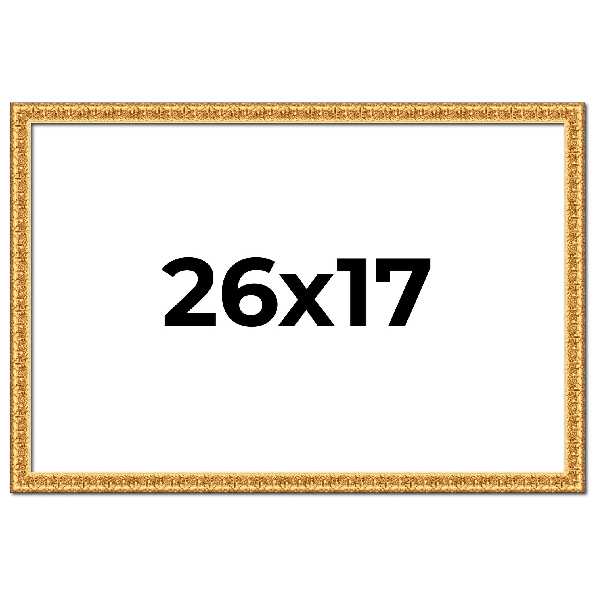 26x17 Frame Gold Real Wood Picture Frame Width 1 inches | Interior