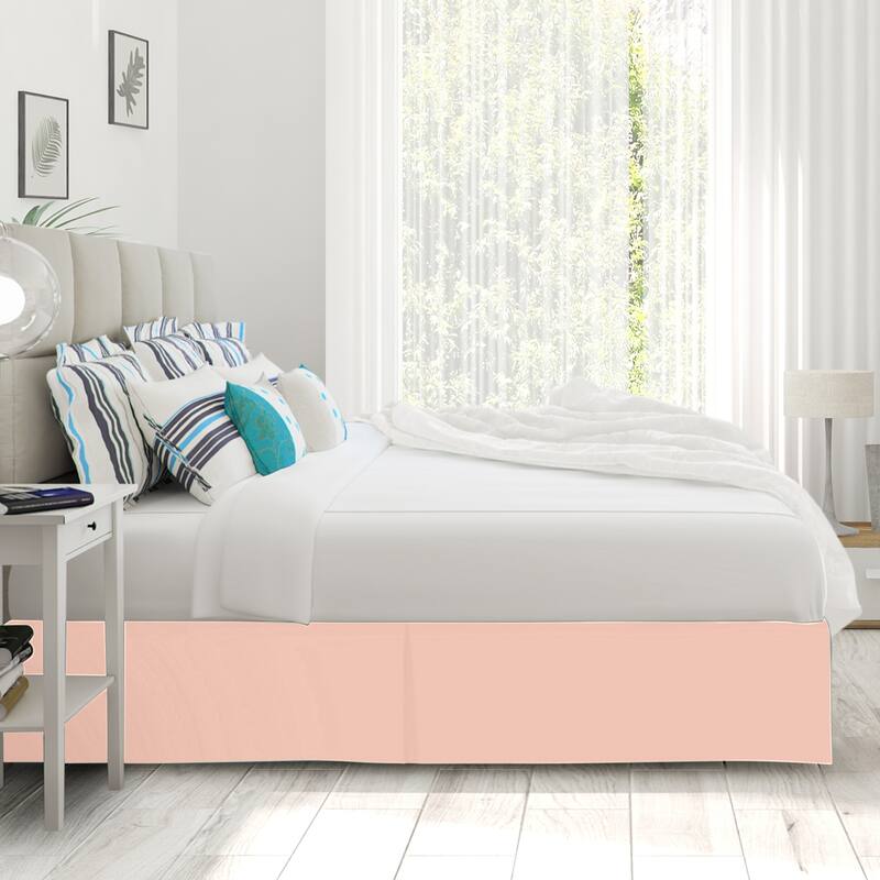 Clara Clark Pleated Bed Skirt-14 inch Tailored Drop - Soft Double Brushed Premium Microfiber Ruffle Bed Skirt - Includes 8 Pins