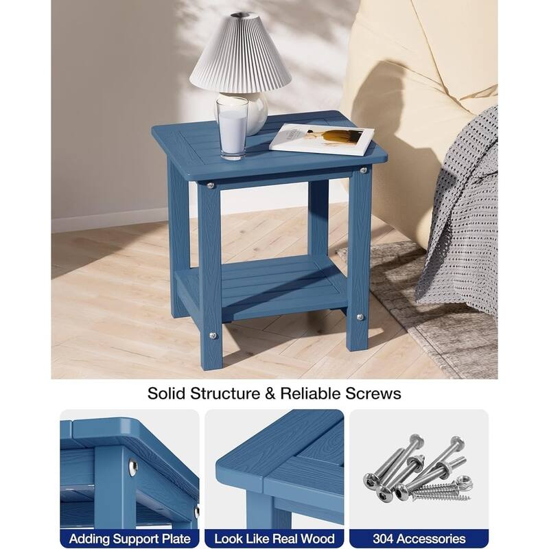 WINSOON HIPS All Weather Table Adirondack Square Side Table