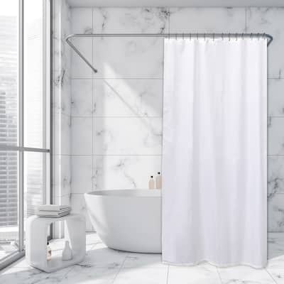 Extra Long Shower Curtain Polyester 12 Rings 79"L x 71"W