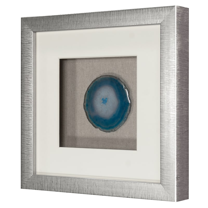 HUJI Blue Agate Slice Shadow Box Wall Décor Set