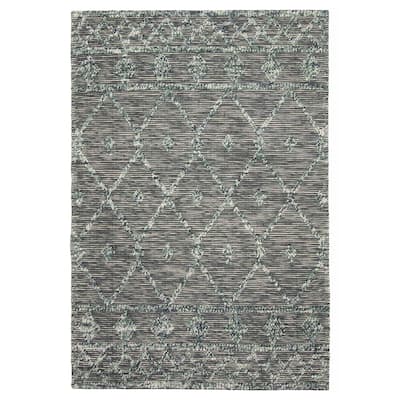 ECARPETGALLERY Braid weave Sienna Teal Wool Rug - 5'3 x 7'7