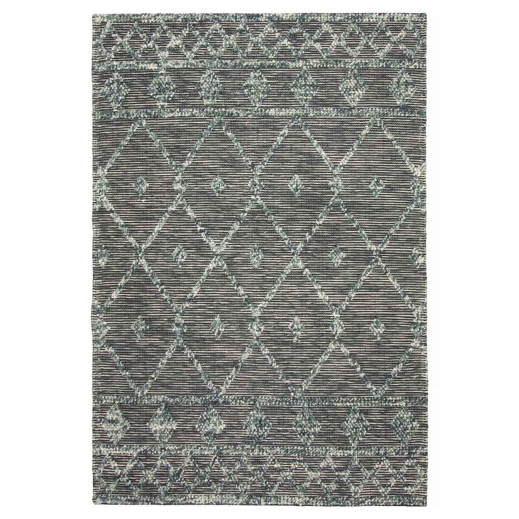 ECARPETGALLERY Braid weave Sienna Teal Wool Rug - 5'3 x 7'7