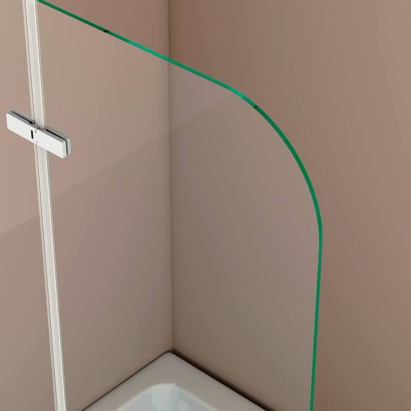 39 in. W x 55 in. H Pivot Tub Door in Matte Black with Clear Tempered Glass