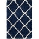 preview thumbnail 135 of 145, SAFAVIEH Hudson Shag Ariola Trellis 2-inch Thick Rug 2' x 3' - Navy/Ivory