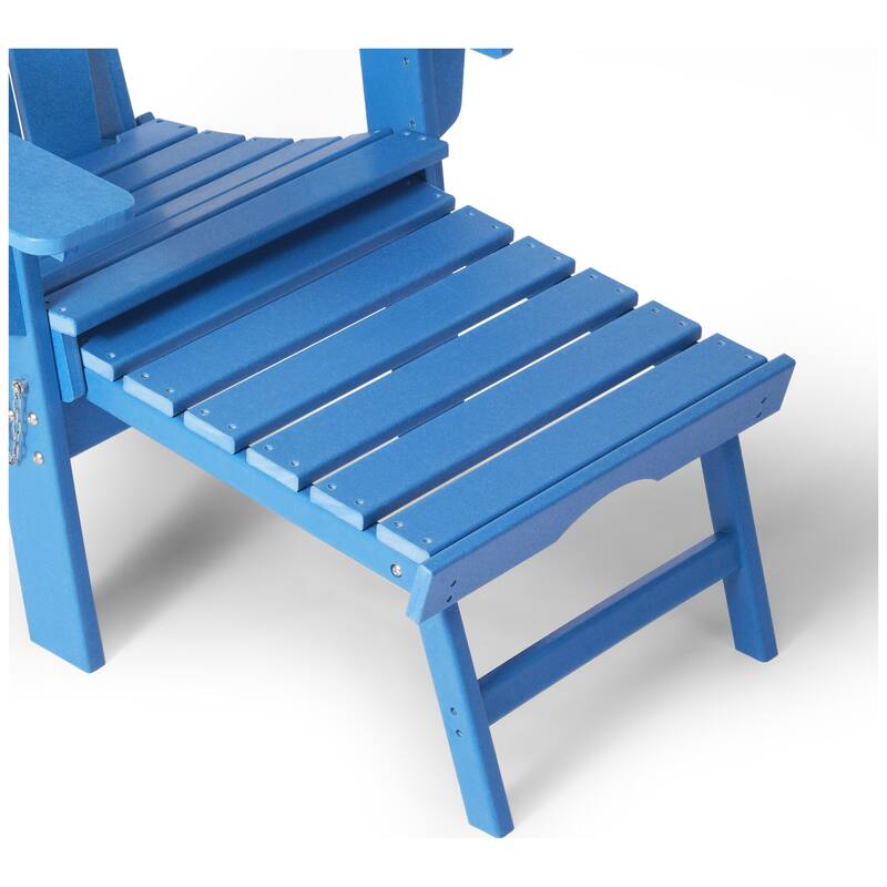 Laguna Outdoor Folding Adjustable Adirondack Chair with Hideaway Ottoman & Round Side Table