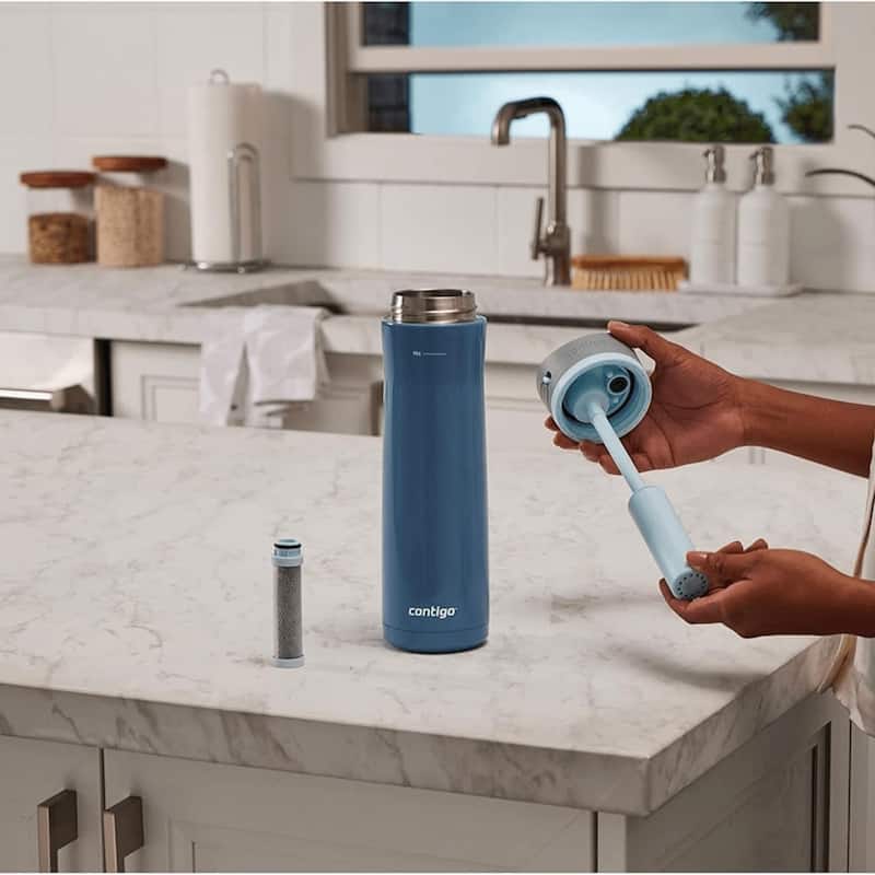 Contigo Wells Chill Stainless Steel 24oz Water Bottle with Autospout Straw Lid and Filter