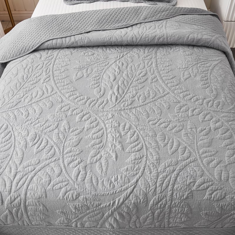MarCielo 3 Piece Cotton Oversized Bedspread Quilt Set Tmonica