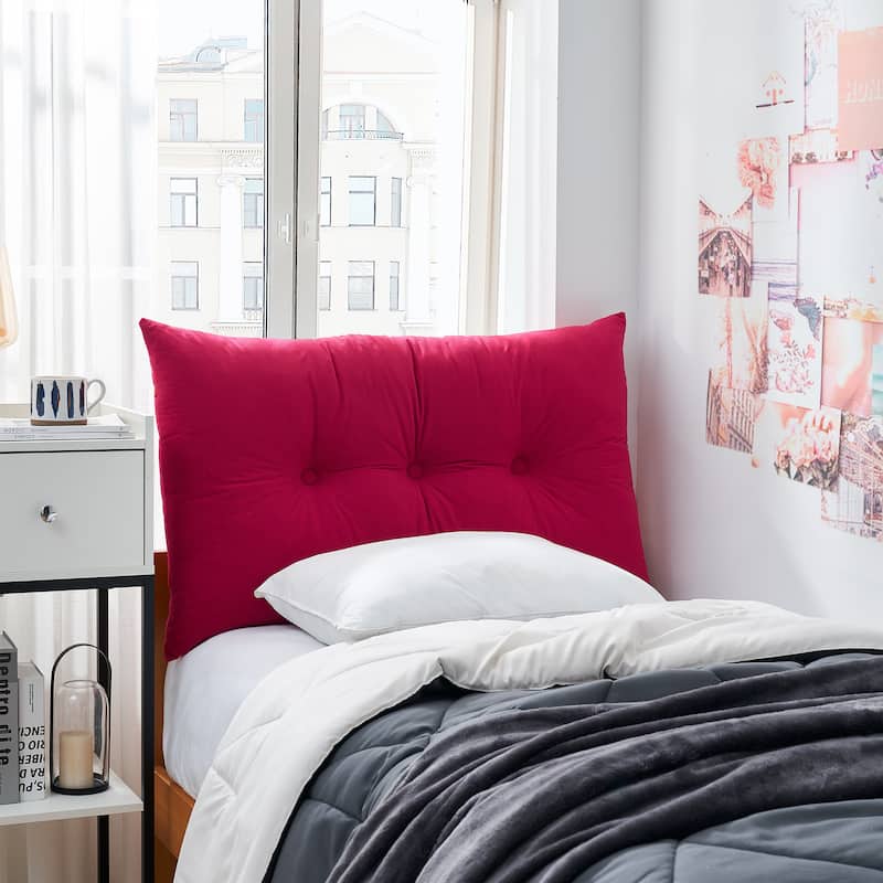 Rainha® Plush Tufted College Headboard by DormCo - Red