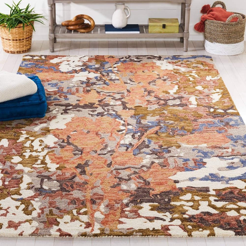 SAFAVIEH Handmade Blossom Florinela French Country Floral Wool Rug