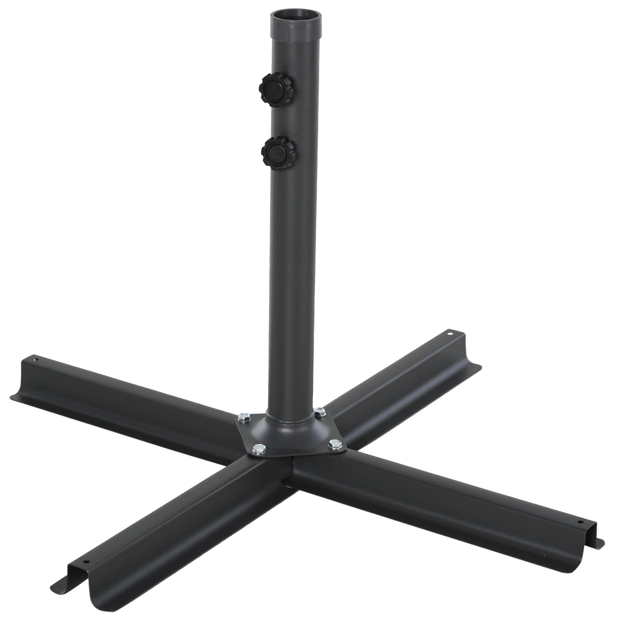 Datum Kabelbaan donker Outsunny Umbrella Stand Fitting 48mm Poles and Steel Base with 4 Fillable  Plastic Weights, 4 Gal. Capacity Each, Black - Overstock - 31691153