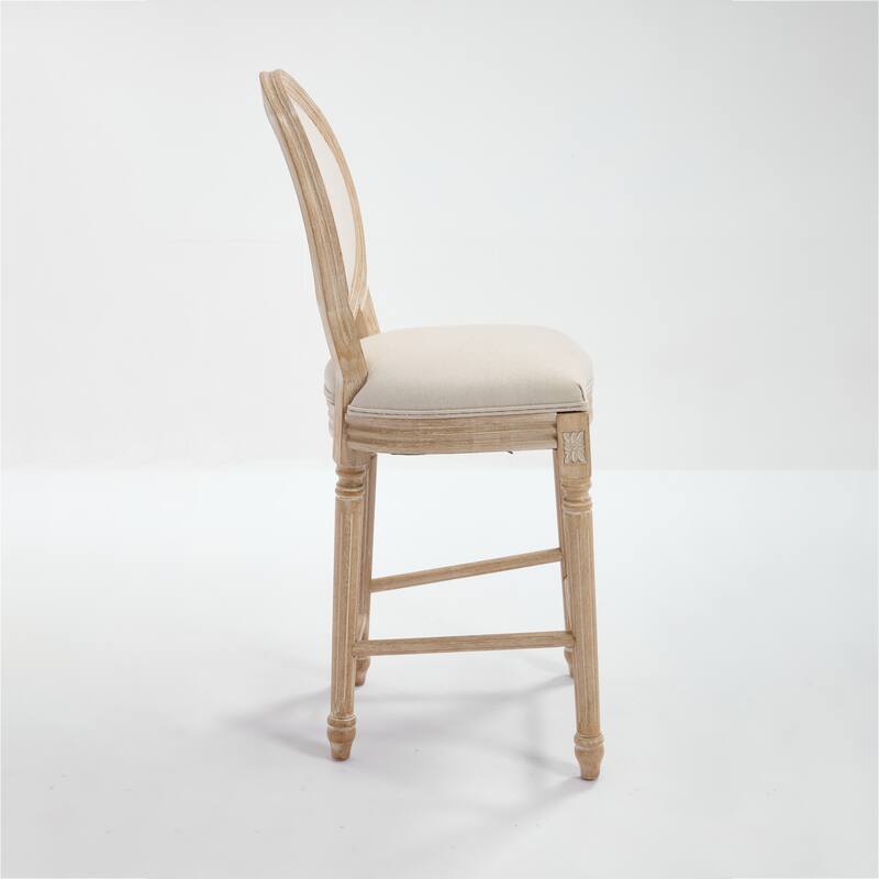 Dining Chairs Set of 2, Upholstered Chairs with Round Back, Wire Drawing and Carving Techniques,Disassemblable