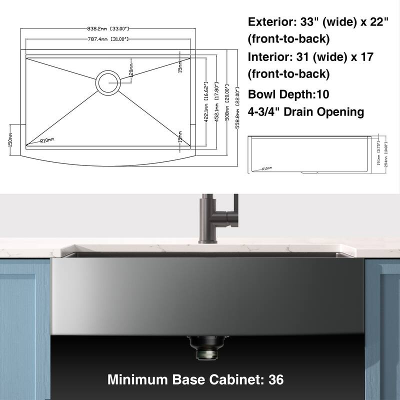 Farmhouse Workstation All In One Kitchen Sink 18 Gauge Stainless Steel Single Bowl Sink With Faucet