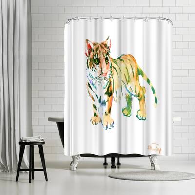Americanflat 71" x 74" Shower Curtain, Baby Tiger by Suren Nersisyan