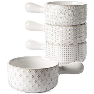 French Onion Soup Bowls, 18 Ounce Soup Bowls With Handles for Chili, Beef Stew, French Onion Soup Crocks Oven Safe - 5 inch