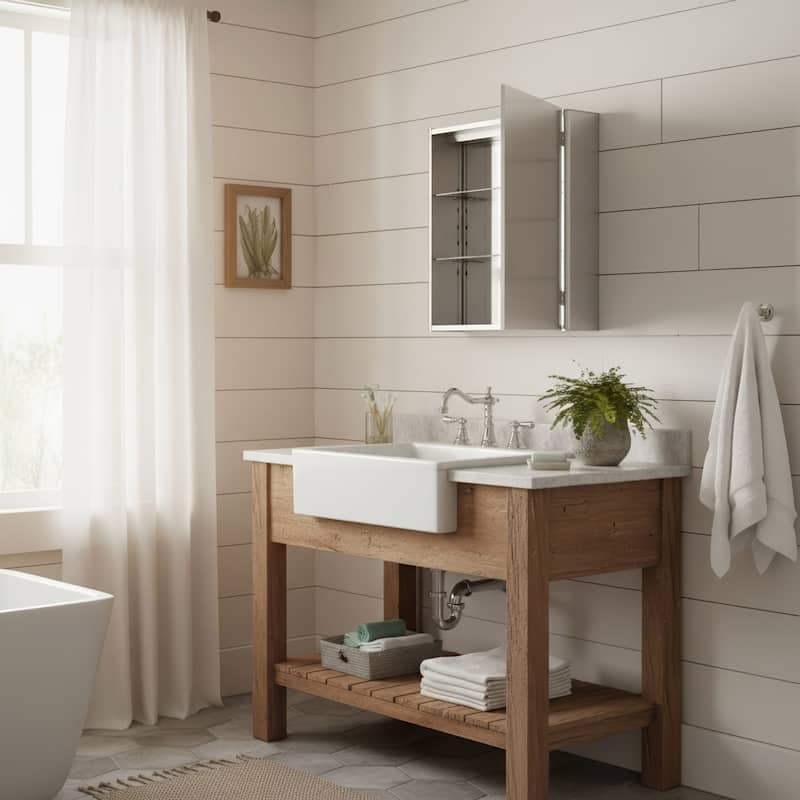 Whitehaus Collection Medicinehaus Single Mirrored Door Surface Mount Medicine Cabinet