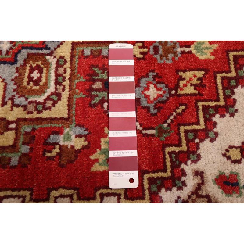 ECARPETGALLERY Hand-knotted Serapi Heritage Light Red Wool Rug - 4'0 x 5'11