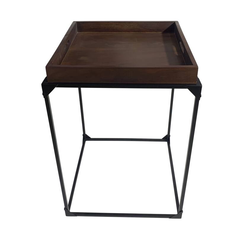 Rectangular Metal Tray Table - 28.5" - Black