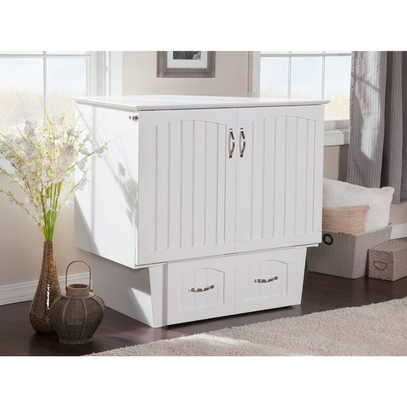 Murphy Bed Chest - Storage Drawer & USB Charger - Space Saving Furniture