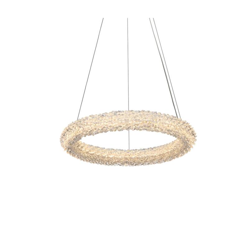 Elegant Lighting 3800D18 Bowen 18" Wide LED Crystal Ring Chandelier