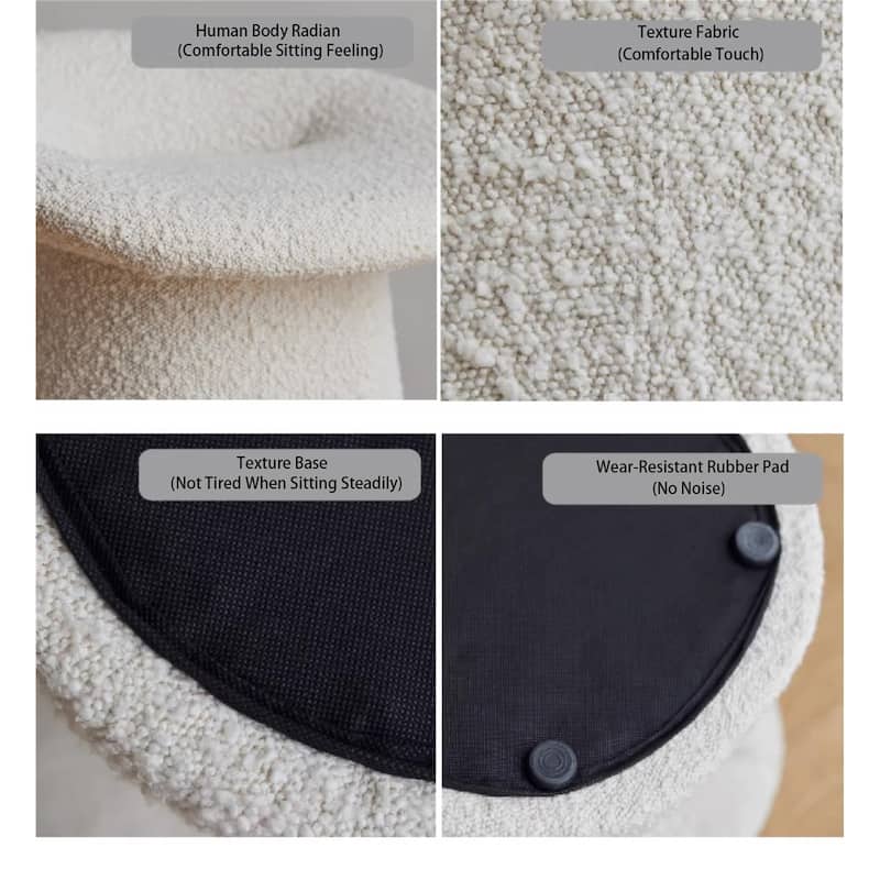 Mordern Fabric Multipurpose Vanity Stool in White