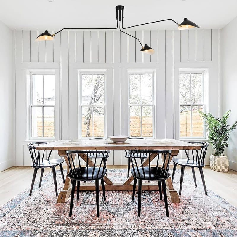 Mid Century Chandelier Modern 3 Arm Ceiling Light Fixture, Small Size - 70.47x17.72x17.72in