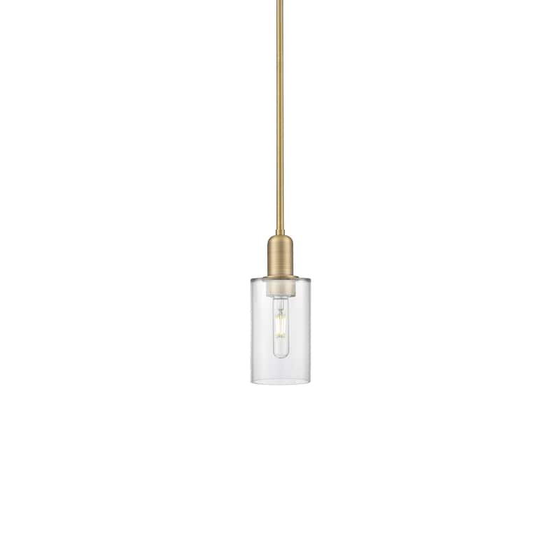 Innovations Lighting 716-1S-10-5 Clymer Pendant Clymer 5" Wide Mini - Brushed Brass / Clear