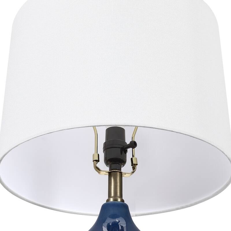 3-Way Ceramic Table Lamp with White Shade - 24 in. H
