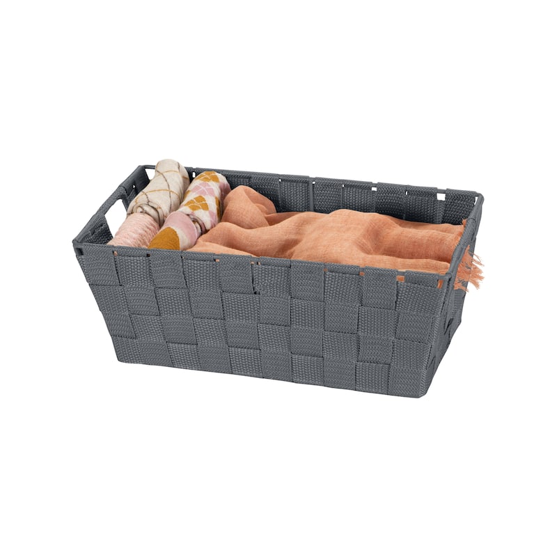 Simplify Small Woven Storage Shelf Bin in Grey - 6.5"x11.4"x4.50"