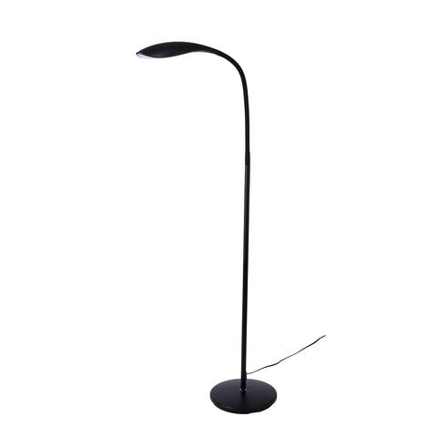 Adjustable Silicone Neck LED Floor Lamp, 12W, 800 Lumens, Black