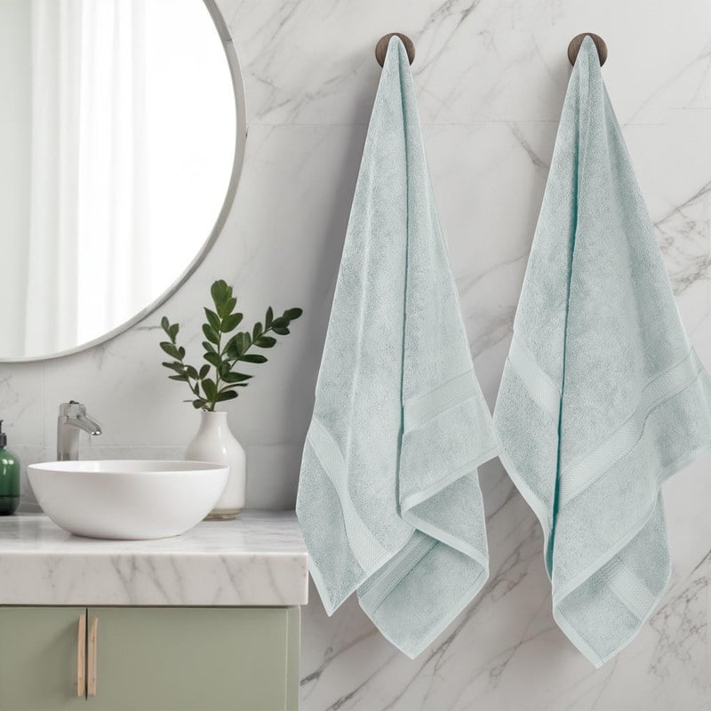 Superior Egyptian Cotton Pile Heavyweight Bath Towel Set of 2 - Sea Foam