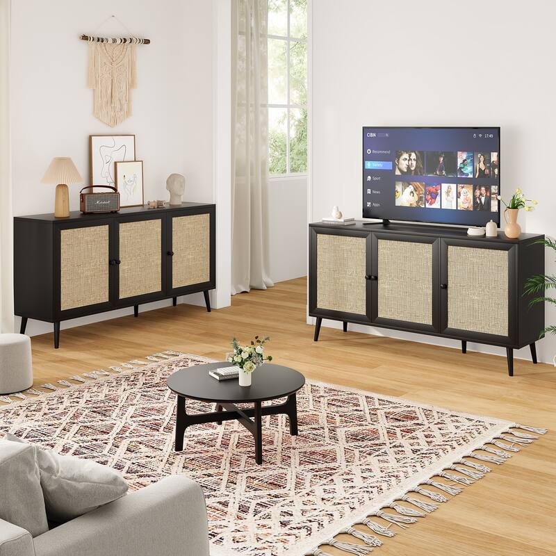 Sideboard Cupboard Console Cabinet with Shelves, Simple Storage Cabinet Hallway Cabinet Dining Cabinet