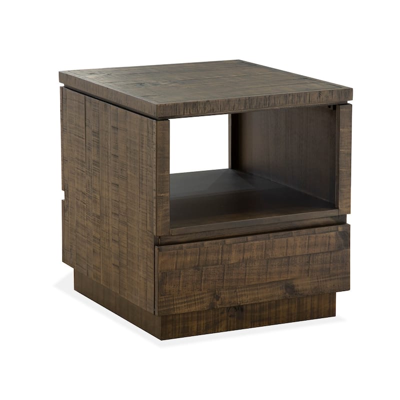 Magnussen Home Baisden Tobacco Rectangular End Table - 22''W x 24''D x 24''H - 22''W x 24''D x 24''H