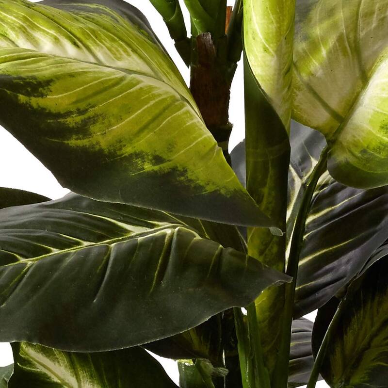 Modern Dieffenbachia Plant with Planter - 45" Artificial Indoor Decor - No Watering Needed - HomeStock - 3.75ft.