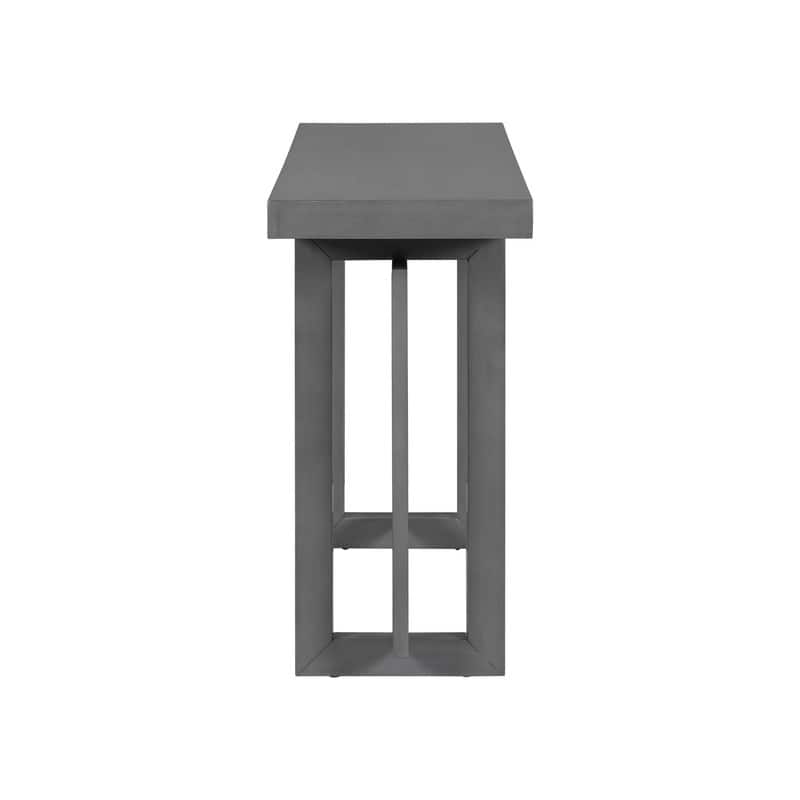 Modern Console Table Sofa Table with Concrete Top, 59'' Long Accent Entryway Table