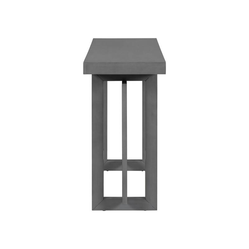 Modern Entryway Console Table with Industrial-inspired Concrete Wood Top, Hallway Foyer Sofa Long Table Entryway Table